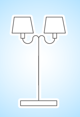 Торшер трапеция с двумя лампами